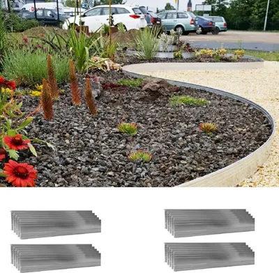 Obrázek produktu pro 20 sad Ultra silných hliníkových obrub na trávník o výšce 14 cm a délce 20 m, bez barvy