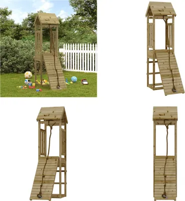 Produktbild von vidaXL Spielturm mit Kletterwand Imprägniertes Kiefernholz - Spielturm - Spieltürme - Spielhaus - Spielturm Mit Kletterwand