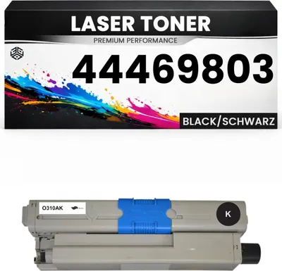 Produktbild von Toner 44469803 für OKI kompatibel Schwarz hochwertige Premium Alternative Okidata C310dn/330dn/331dn/510dn/511dn/530dn/531dn MC351/352DN/361MFP MC562W