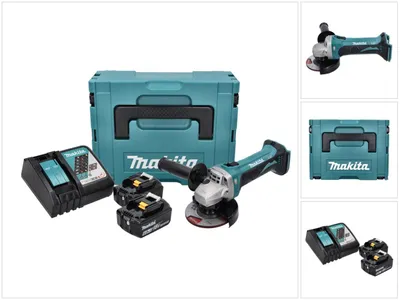 Immagine prodotto di Smerigliatrice angolare a batteria Makita DGA 452 RGJ 18 V 115 mm + 2x batteria ricaricabile 6,0 Ah + caricabatterie + Makpac
