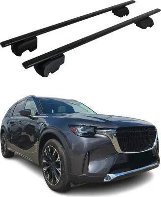 Produktbild von Dachträger Grundtäger für Mazda CX-90 2023-2025 75kg Metall Schwarz 2 tlg