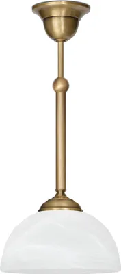 Produktbild von Messing Pendelleuchte klassisch Alabaster Goldpatina 46cm O19cm E27 60W Esstisch Küche Wohnzimmer handgefertigt