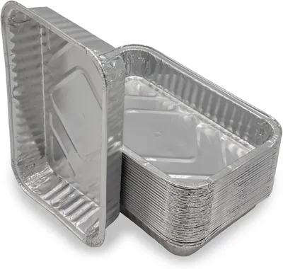 Obrázok produktu pre Grilovacia miska Hliníkové grilovacie misky 25 kusov, 21 x 14 x 3 cm, 650 ml, Neprepúšťajúce, pre BBQ