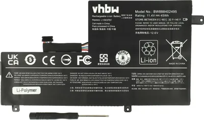 Produktbild von vhbw Akku kompatibel mit Lenovo L15L3PB1, 80VH0001US Notebook (3900 mAh, 11,4 V, Li-Polymer)