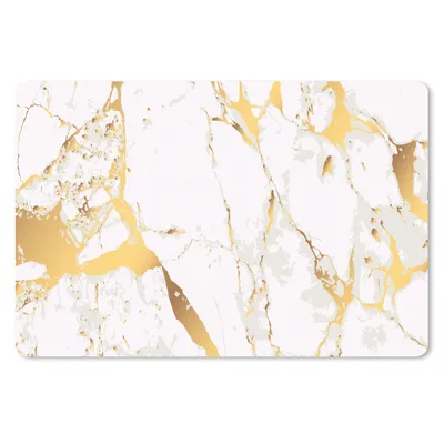 Produktbild von MuchoWow® Schreibtischunterlage Marmor - Gold - Weiß - Chic 60x40 cm - XXL Mauspad - Großes Mauspad