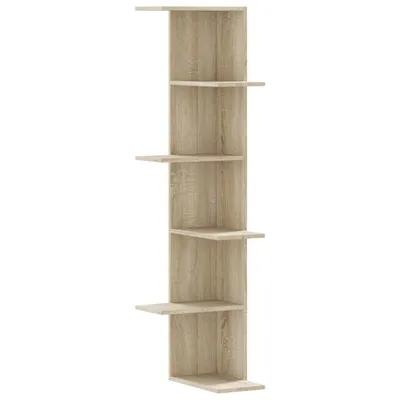 Obrázok produktu pre vidaXL Rohová nástenná polica Sonoma dub 36,5x36,5x140 cm Materiál na báze dreva