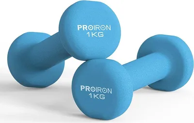 Produktbild von PROIRON Neopren Kurzhanteln 2er-Set 1 KG Blau - Damen Gymnastik Yoga Pilates Kinder