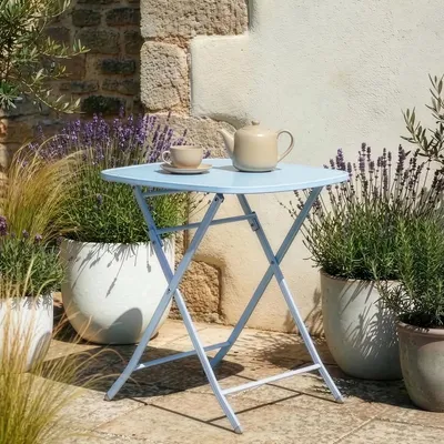 Produktbild von Klapptisch ‘Sande’ quadratisch Stahl 71 x 70 x 70 cm Himmelblau