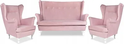 Produktbild von Family Meble Set aus Sofa + 2 Sessel Ari II 2-Sitzer Sofa Couch Zierpolsterung Freistehendes Lounge Sofa Bequem zum Entspannen Wohnzimmer Büro (CA 19)