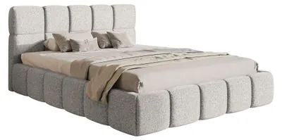 Image de Selsey Cloudy – Lit rembourré 120 x 200 cm, chenille gris clair