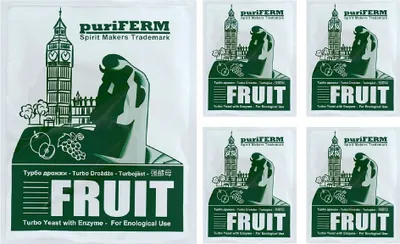 Produktbild von HUGBERT Turbohefe puriFERM Fruit Obst Vodka Alkohol Gärhefe Hefe Schnaps, 5 Stück