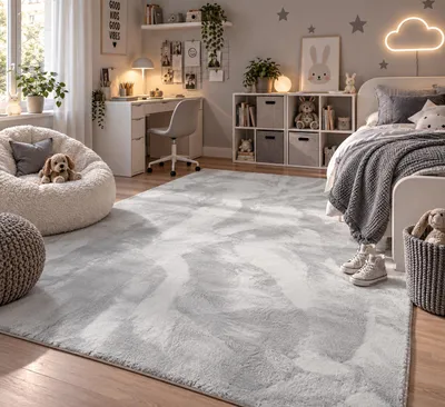 Produktbild von Kinder und Jugend Super Soft Fellteppich Pearl Kids Grau, Größe:200x290 cm