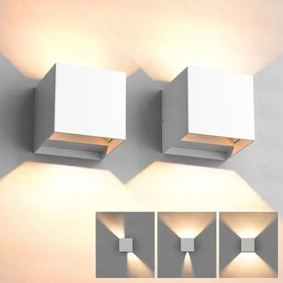 Immagine prodotto di Applique a LED, 12 W, 3000 K, alluminio, IP65, impermeabile, per soggiorno o camera da letto, bianca