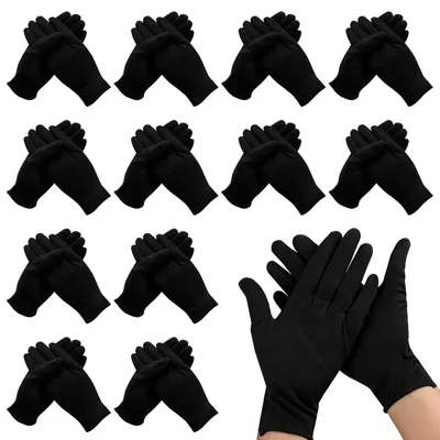 Immagine prodotto di 12 paia di guanti in cotone, colore nero, taglia L