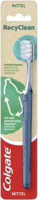 Produktbild von Colgate Zahnbürste RecyClean mittel, 1 Stück - Handzahnbürste mit Borsten auf Pflanzenbasis & Griff aus 100% recyceltem Plastik