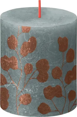 Produktbild von BOLSIUS Stumpenkerze Sihouette 8x7cm eukalyptusgrün/Eukalyptus