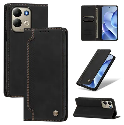 Obrázek produktu pro Pouzdro pro Xiaomi Poco M8x,Polyuretankožené peněženkové flipové pouzdro s přihrádkami na karty a stojánkem Černá