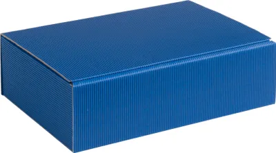 Produktbild von Geschenkbox aus offener Wellpappe, Geripptes Karton BLAU, Format 25,5x18x7cm, 50 St.