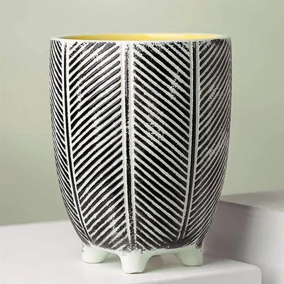 Obrázok produktu pre Keramický kvetináč do interiéru, 19 cm, čierny