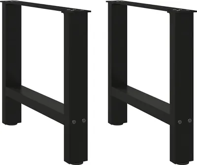 Produktbild von vidaXL Couchtischbeine Schwarz 2 Stk. 50x(42-43) cm Stahl