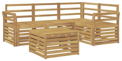 Image de Ensemble de canapés d'extérieur vidaXL, 5 pièces, blanc, 59 x 59 x 37 cm