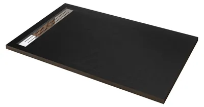 Produktbild von Duschspa 80x90x3cm Rechteck Duschwanne Schwarz Steinoptik Duschtasse für Badezimmer Duschkabine Duschwand