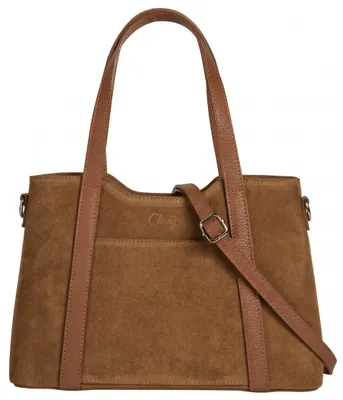 Produktbild von Damen Handtasche cognac 22x31x11 cm mit Reißverschluss und verstellbarem Schultergurt