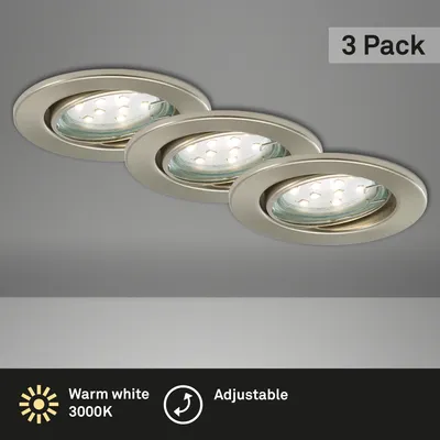 Zdjęcie produktu dla Briloner LED lampy wpuszczane nikiel zestaw 3 3xLED/GU10/29W (7225-032) obrotowe