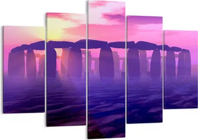 Produktbild von Bild auf Leinwand - Leinwandbild - Stonehenge Kreis Geheimnis Geschichte - 150x100cm - Wand Bild - Wanddeko - Leinwanddruck - Bilder - Kunstdruck - Leinwand bilder - Wandkunst - EA150x100-1244