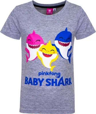 Produktbild von Baby Shark T-Shirt Baumwoll-Mix für Kinder 92 Grau