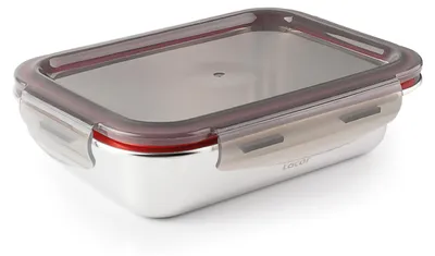 Zdjęcie produktu dla Lacor 64619 – Prostokątny pojemnik na żywność Ecoinox, wykonany ze stali nierdzewnej...