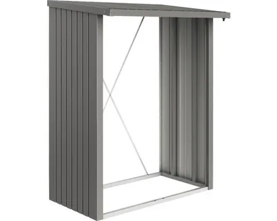 Obrázek produktu pro Přístřešek na dřevo Biohort WoodStock 150 plechový 157 x 102 x 199 cm šedý křemen metalický