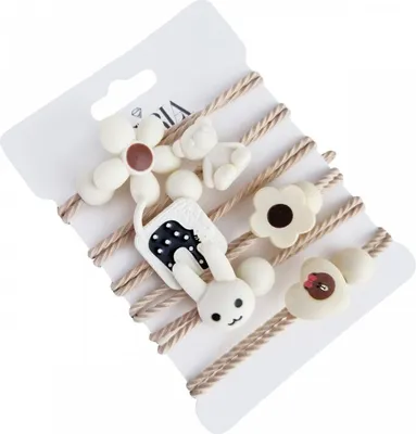 Produktbild von Carla Haargummi-Set für Damen Wasawo braun weiß One size