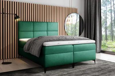 Produktbild von Designbett FIZA – 180x200, Grün + GRATIS Topper