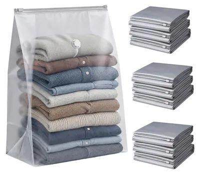 Immagine prodotto di Relaxdays, set di 10 sacchetti sottovuoto, 100 x 80 cm, sacchetti a compressione per biancheria da letto e abbigliamento, sacchetti sottovuoto di grandi dimensioni, colore grigio