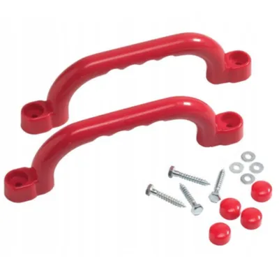 Obrázek produktu pro Držák na dětské hřiště TRIBECCO, sada 2 ks, 25 × 7,5 cm, odolný proti povětrnostním vlivům a nárazům, včetně montážní sady červený