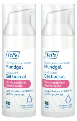Produktbild von 2er Set TePe Feuchtigkeitsspendendes Mundgel, Ohne Geschmacksstoffe, Mundtrockenheit