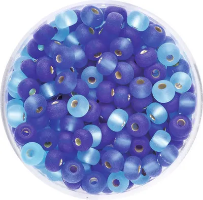 Produktbild von Rocailles Mix matt blau 4,5 mm 17 g
