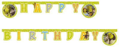 Imagen del producto de Guirnalda decorativa para cumpleaños, temática de Shrek, 200 cm