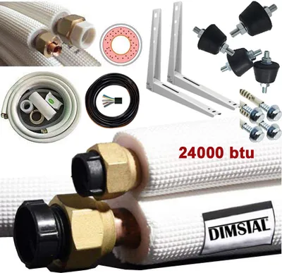 Produktbild von 24000btu 2x3m Kältemittelleitungen Full-Kit +Wandhalter +Dämpfer