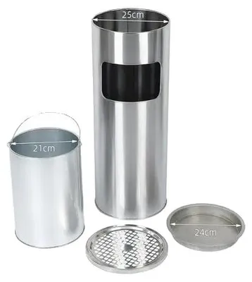 Produktbild von Aschenbecher, Edelstahl, Abnehmbarer Deckel, Silber