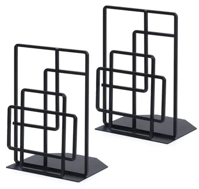 Productafbeelding van Metalen Boekensteunen met Geometrisch Ontwerp