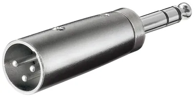 Immagine prodotto di Goobay 27515 Adattatore XLR, spina AUX 6,35 mm stereo a spina XLR - spina XLR (3 pin) > spina jack 6,35 mm (4 pin, stereo)