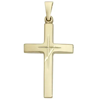 Produktbild von Basic Gold K02 Herren Anhänger Kreuz 14 Karat (585) Gelbgold