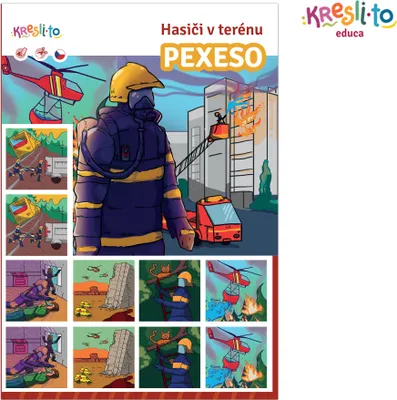 Produktbild von Pexeso Gedächtnisspiel für Kinder – Memo-Spiel mit Feuerwehr im Einsatz Motiv