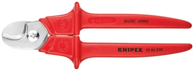 Produktbild von Knipex 95 06 230, Hand-Kabelschneider, Rot, Edelstahl, Edelstahl, 7 cm, Deutschland