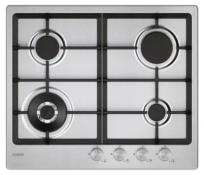 Produktbild von Candy Moderna CHG6BF4WTX, Edelstahl, Integriert, 60 cm, Gaskochfeld, Edelstahl, 4 Zone(n)