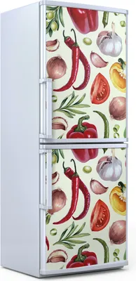 Produktbild von Kühlschrankdekoration  60x180 cm  Aufkleber auf dem Kühlschrank - Illustrationen von Gemüse