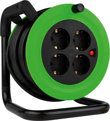 Produktbild von REV 0010043812, 15 m, Drinnen, 1,5 mm², Schwarz, Grün, 4 AC-Ausgänge, 230 V