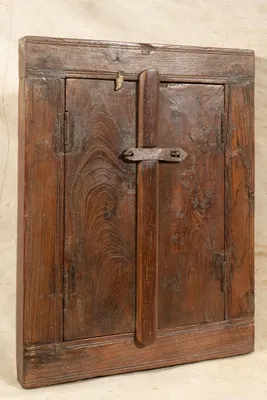 Innentürfenster Teakholz Eisen Antik 44x7x56 cm